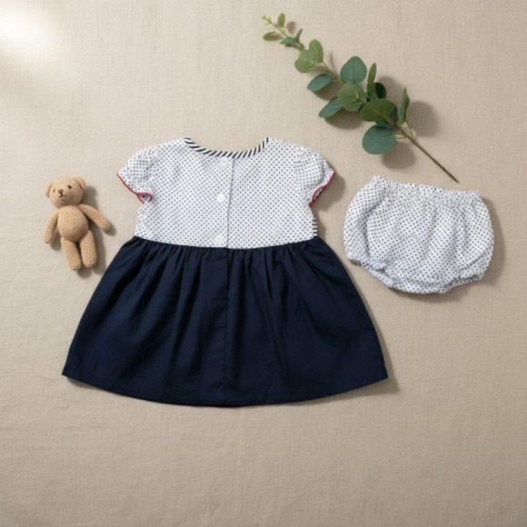 New Baby Girl Dress Set with matching headband underwear size 6 to 9 months - Picture 3 of 3